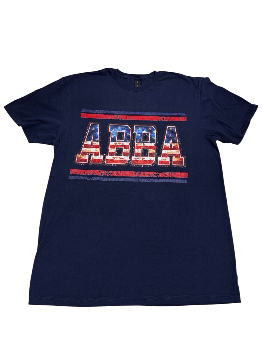 Gildan 4th of July ABBA T-shirt in Navy Blue Size Large